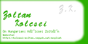zoltan kolcsei business card